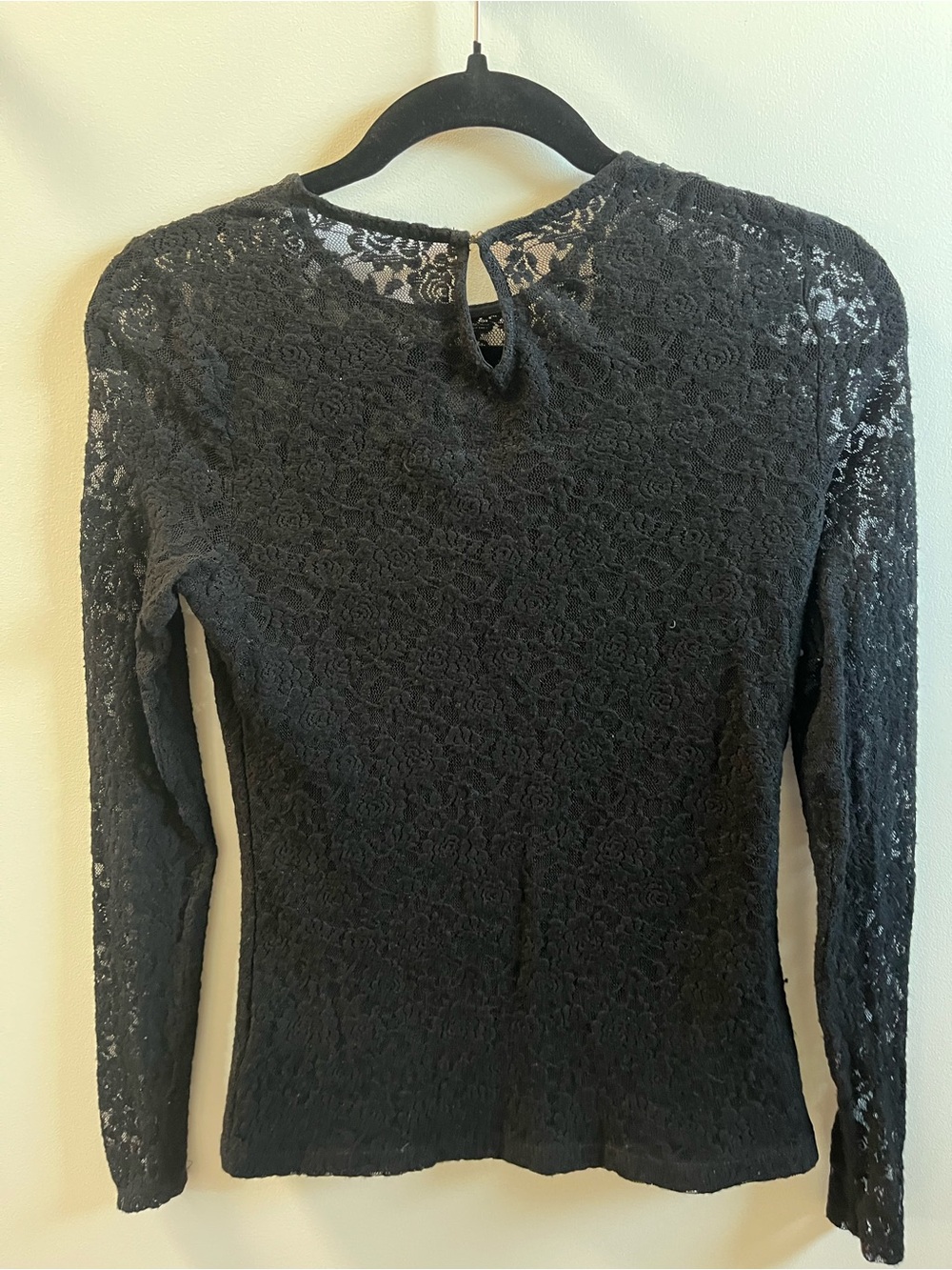 Ralph Lauren Black Lace Long-Sleeve Blouse